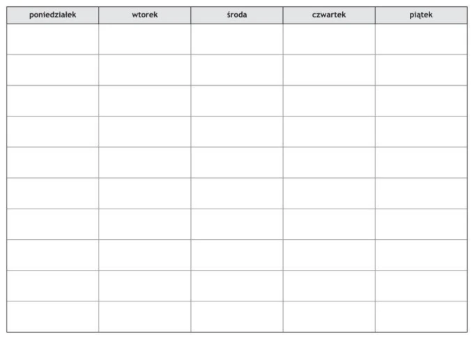 Magnetic whiteboard 037 weekly planner - Simple grid layout with days of the week arranged horizontally and vertically.