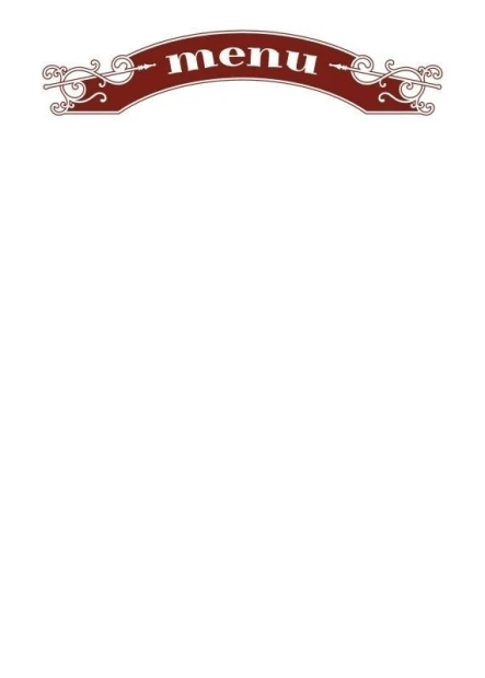 Magnetic whiteboard 032 menu - Graphic design with a burgundy "menu" header and decorative elements.