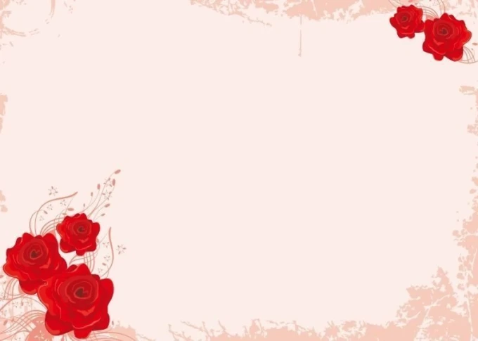 Magnetic whiteboard with a graphic design of red roses on a light background.