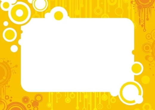 Magnetic whiteboard abstraction 009 - Graphic design with a yellow background and circles in various sizes and colors.