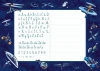 Magnetic dry-erase writing board 015 - Graphic design. Features letters and numbers on a blue background.