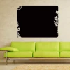Chalk sticker 011 flowers butterfly - Living room decor. Light-colored walls, green sofa.