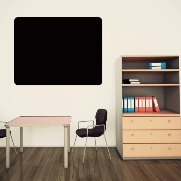 Stylish chalk sticker 017 with rounded corners, perfect for a modern office, adding functionality.