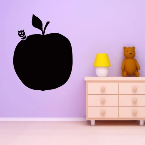 Stylish chalk sticker in the shape of an apple, perfect for a child\'s room, adding charm and creativity.