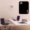 Chalk sticker 034 flowers - Office setup with light walls, a desk with a computer, and a wall clock.