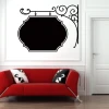 Chalk sticker ornament 029 - Living room decor with light walls and red furniture.