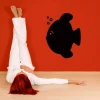 Chalk sticker 043 fish - Room setup with red walls and light floor, featuring a person lying on their back.