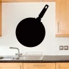 Chalk sticker 048 frying pan - Kitchen arrangement with light-colored walls and wooden furniture.