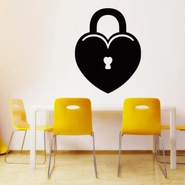 Chalk sticker 056 heart - Dining room setup with light-colored walls and minimalist furniture.