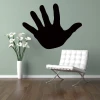 Chalk sticker 059 hand - Modern living room decor with green walls, wooden floor, and minimalist style.