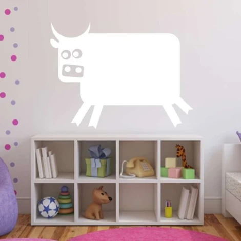 Dry-erase board 064 cow - Decor in a children\'s room with light-colored walls and white furniture.