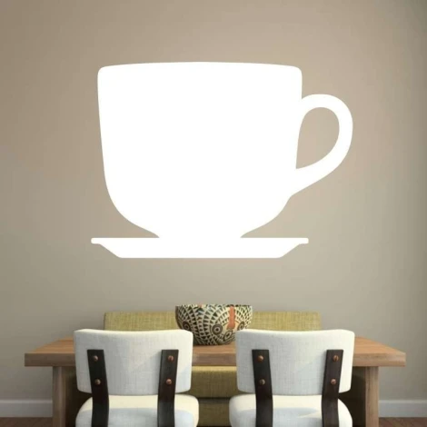 Dry-erase board 063 cup - Dining room setup. Light-colored walls, table with wooden chairs.