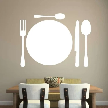 Individual magnetic whiteboard 060 plate cutlery, PVC 5mm, 140x105 cm - Dining room arrangement. Walls