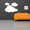 Dry-erase board 059 clouds - Modern living room setup. Dark wall, orange sofa.