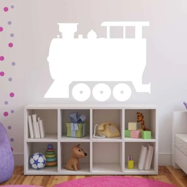 Dry-erase board 058 train - Decorated in a children\'s room with light-colored walls and colorful dots.