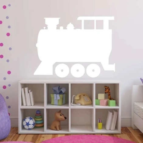 Dry-erase board 058 train - Decorated in a children\'s room with light-colored walls and colorful dots.