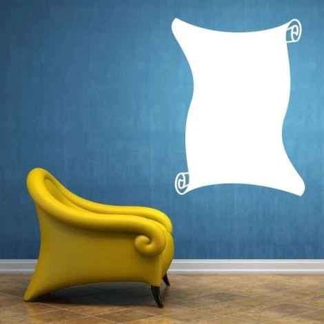 Dry-erase board 053 in a room setup. Blue wall, yellow chair with rounded edges.