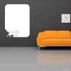 Dry-erase board 052 cat - Styled in a modern room with dark walls and an orange sofa.