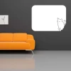 Dry-erase board 047 cat - Styled in a modern living room with gray walls and an orange sofa.