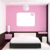 Dry-erase board 044 lips - Bedroom arrangement with pink walls and brown furniture.
