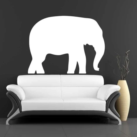 Dry-erase board 039 elephant - Styled in a modern living room with dark walls and a light sofa.