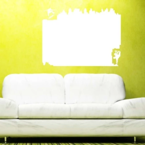 Dry-erase board 037 skate - Room setup with yellow walls and a white sofa in the background.