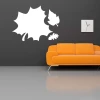 Dry-erase board 034 leaves - Styled in a modern living room with dark walls and an orange sofa.