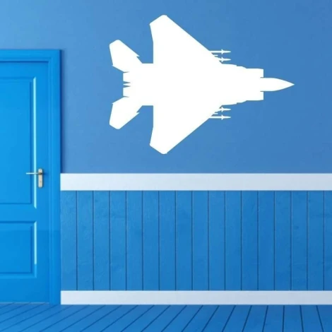 Dry-erase board 033 airplane - Styled in a room with blue walls and white accents.