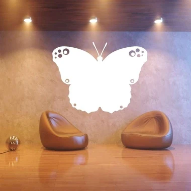 Dry-erase board 030 butterfly - Styled in a modern living room with gray-beige walls and wooden flooring.