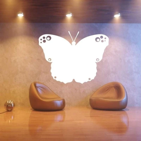 Dry-erase board 030 butterfly - Styled in a modern living room with gray-beige walls and wooden flooring.