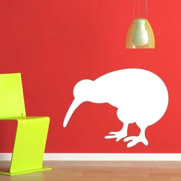 Dry-erase board 028 kiwi - Room setup with red walls, green chair, and pendant lamp.