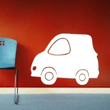Dry-erase board 023 car - Decorated in a children\'s room with red walls and a blue chair.