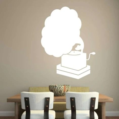 Dry-erase board 020 patefon - Dining room setup with light-colored walls and a table with chairs in neutral tones.