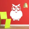 Dry-erase board 019 owl - Decor in a child\'s room. Red wall, green chair.