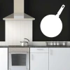 Dry-erase board 012 frying pan - Kitchen arrangement with black walls and white furniture.