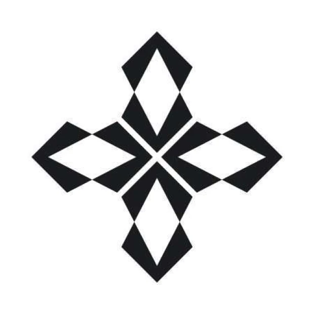Sticker 03X 16 abstraction 1824 - Graphic design featuring four symmetrical diamond shapes.