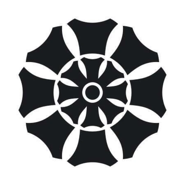 Painting template 02X 23 abstraction 1830 - Symmetrical design with rounded elements.