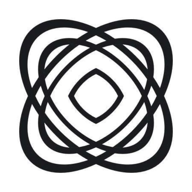 Sticker 03X 16 abstraction 1833 - Graphic design with black curved lines forming a symmetrical pattern.