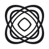 Sticker 03X 16 abstraction 1833 - Graphic design with black curved lines forming a symmetrical pattern.