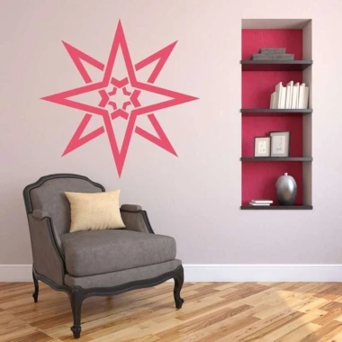Sticker 03X 16 abstract 1821 - Living room arrangement. Light-colored wall, gray furniture.