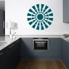 Sticker 03X 16 abstract 1822 - Kitchen decor with gray furniture, white walls, and a round blue pattern.