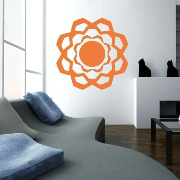 Sticker 03X 16 abstract 1823 - Living room arrangement with light-colored walls and modern furniture in muted tones.