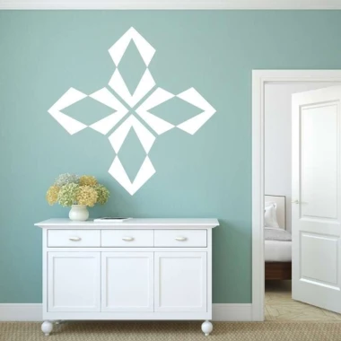 Sticker 03X 16 abstract 1824 - Living room arrangement with a blue wall, white furniture, and light accents.