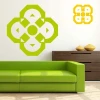 Sticker 03X 16 abstract 1829 - Living room arrangement with light walls and green furniture.