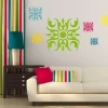 Sticker 03X 16 abstract 1831 - Living room arrangement. Light-colored walls with vertical stripes.