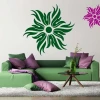 Sticker 03X 16 abstract 1835 - Living room arrangement with light walls and furniture in shades of green and purple.