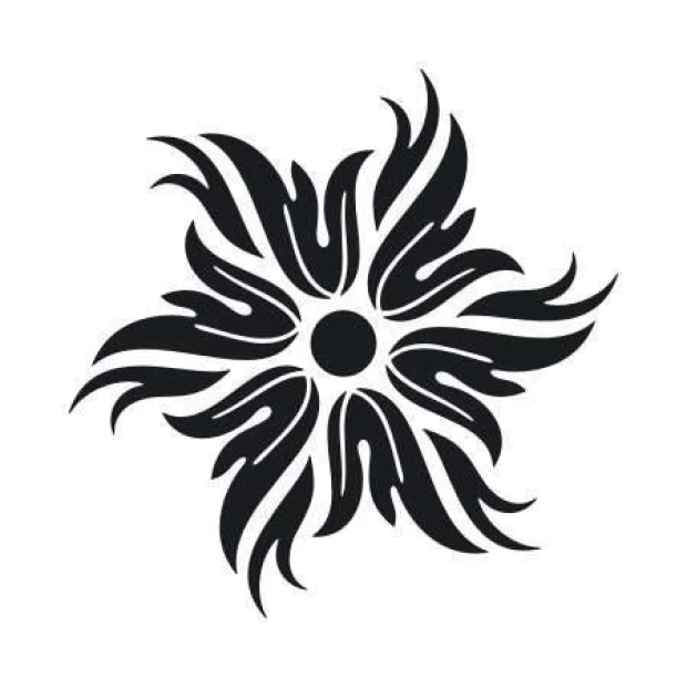 Painting template 02X 23 abstraction 1835 - Floral design with wavy, elongated elements.