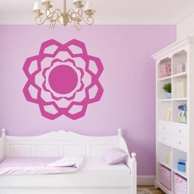 Painting template 02X 23 abstraction 1823 - Bedroom arrangement with pink walls, white furniture, minimalist style.