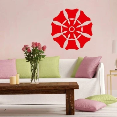 Painting template 02X 23 abstraction 1830 - Living room arrangement with light walls and natural wood furniture.