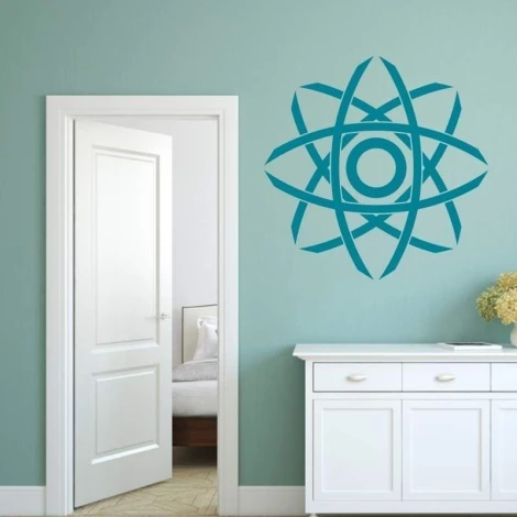 Painting template 02X 23 abstraction 1836 - Bedroom arrangement with blue walls and white furniture.